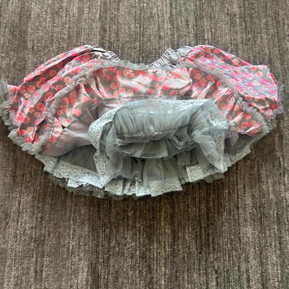 Tutu Couture Ruffled Reversible Tutu, Floral and Tulle, Size 10, NWT